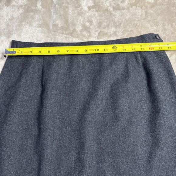 Pendleton Skirt  Charcoal Pencil Virgin Wool Knee Length Lined Career Vintage - Picture 6 of 9